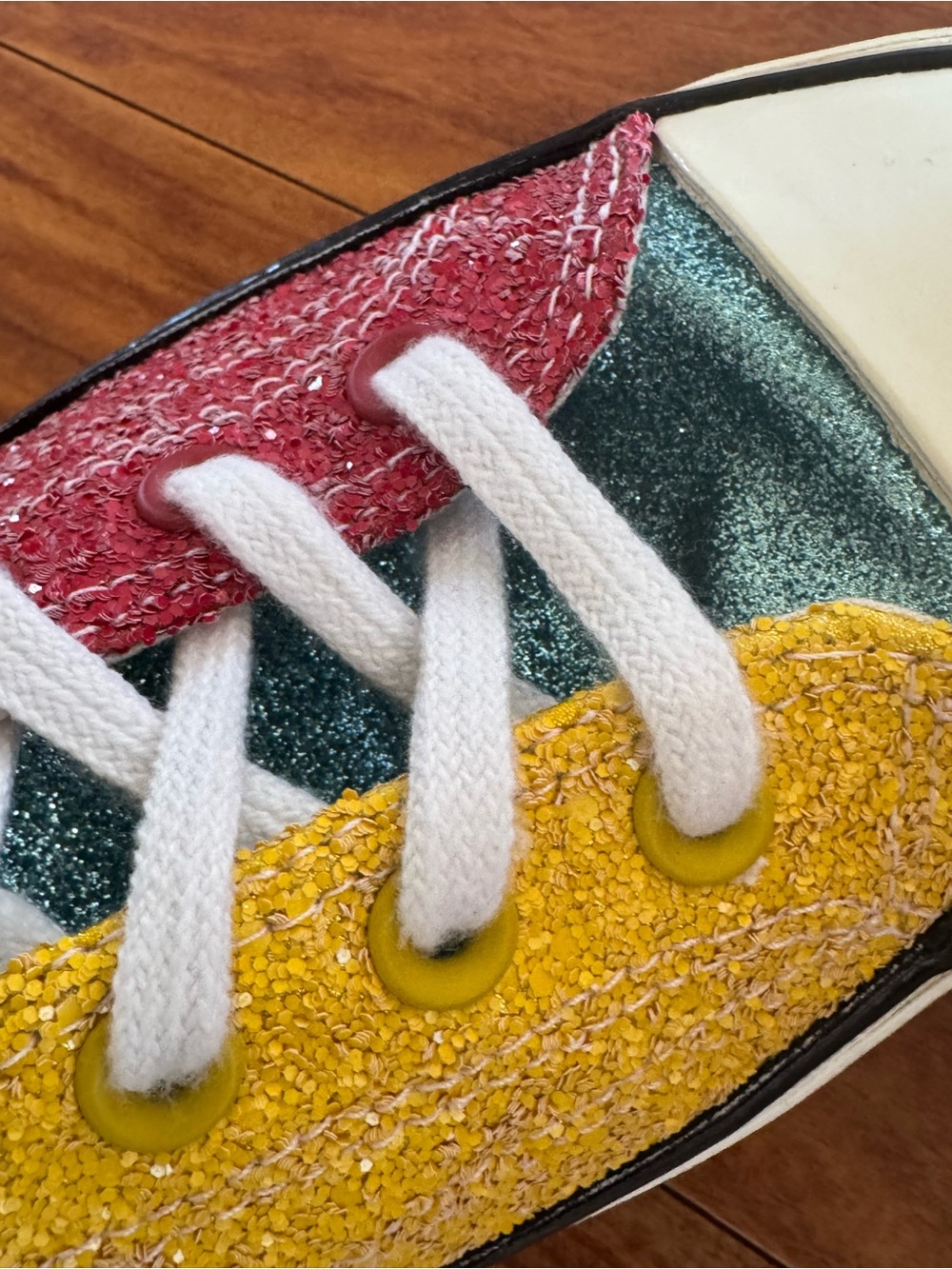 JW Anderson All Star Chuck Taylor HI Glitter Lace-Up Sneakers